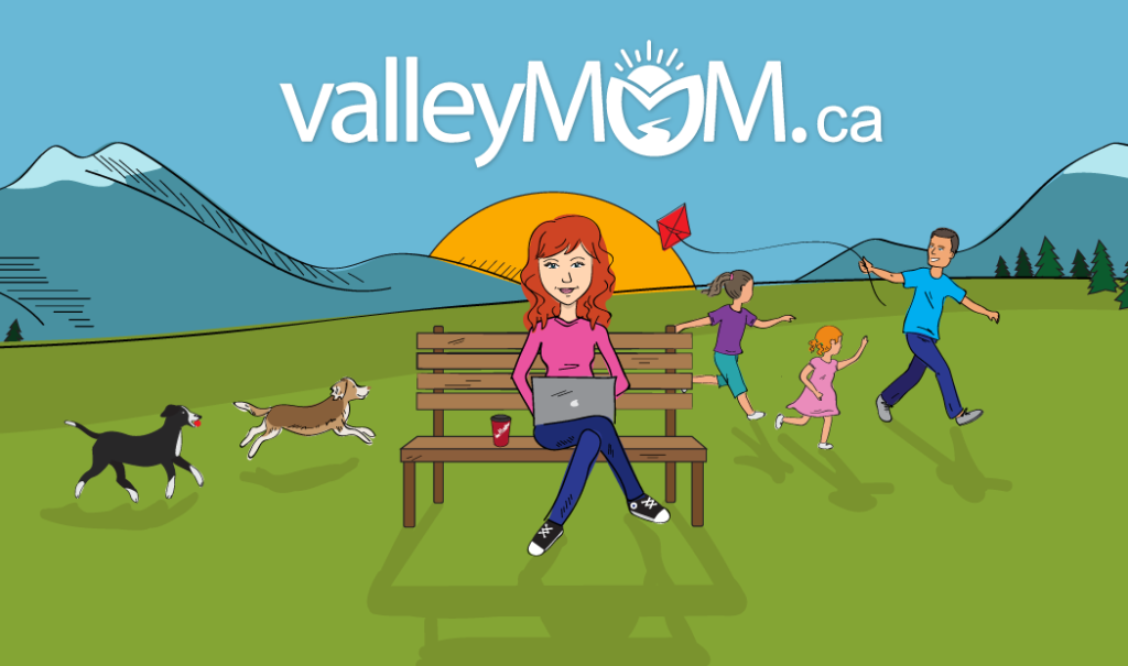 Valley Mom information card cartoon graphics
