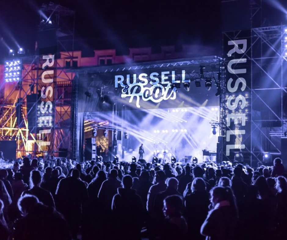 Artist's rendering of what it will look like at the inaugural Russell & Roots Festival